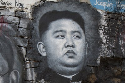 Graffiti du dirigeant nord-coréen Kim Jong-Un.