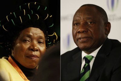 Left: ANC MP Nkosazana Dlamini-Zuma. Right: Deputy President Cyril Ramaphosa.