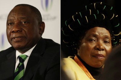Left: Deputy President Cyril Ramaphosa. Right: ANC MP Nkosazana Dlamini-Zuma.
