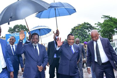 Joseph Kabila et Denis Sassou à Brazzaville avant la réunion tripartite Angola-République du Congo-RDC, le 9 décembre 2017