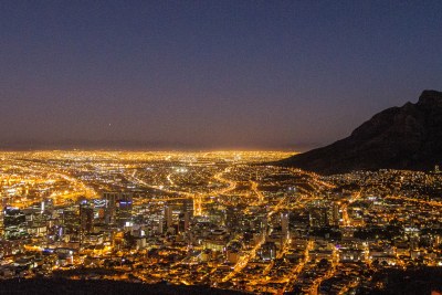 Cape Town at night. city lights