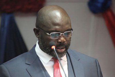 President George Weah delivering his first State of the Nation address.