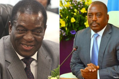 President Emmerson Mnangawa of Zimbabwe and DRC President Joseph Kabila