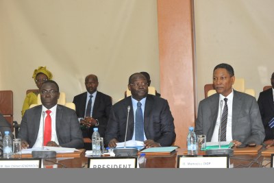 Première réunion ordinaire 2018 du Comité de Politique Monétaire de la Banque Centrale des Etats de l'Afrique de l'Ouest (BCEAO), Dakar le 7 mars 2018.