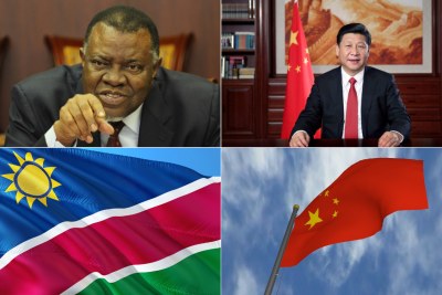 Namibian President Hage Geingob and President of the People's Republic of China, Xi jinping