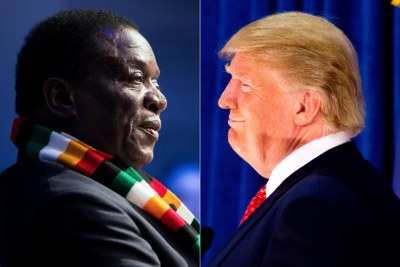 Le Président Emmerson Mnangagwa et son homologue américain, Donald Trump .