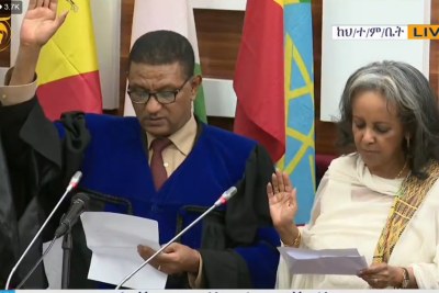Ambassador Shale-Work Zewde is sworn in as President of Ethiopia.