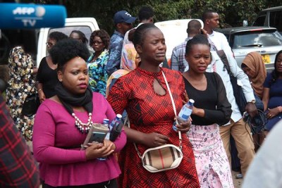 Friends and family members mourn victims of DusitD2 complex attack at Chiromo Mortuary in Nairobi on January 16, 2019.