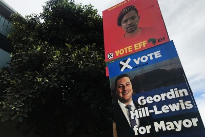 2021 local government election posters in South Africa.