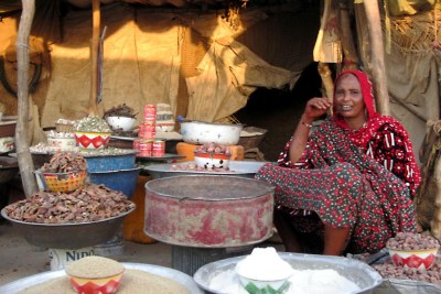 A woman vendor in a market at Kalait between Abeche and Fada in northeastern Chad (file photo).