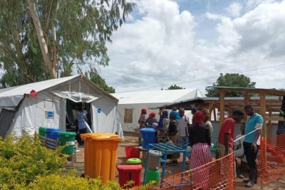 Centre de traitement du choléra dans le district de Mangochi.