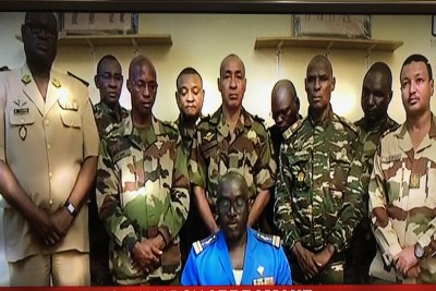 Capture d'écran déclaration des militaires nigériens se réclamant d'un Conseil national pour la sauvegarde de la patrie (cnsp)