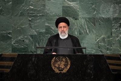 Seyyed Ebrahim Raisi, Président de la République islamique d'Iran, prend la parole lors du débat général de la soixante-dix-septième session de l'Assemblée générale, en septembre 2022. (archives)