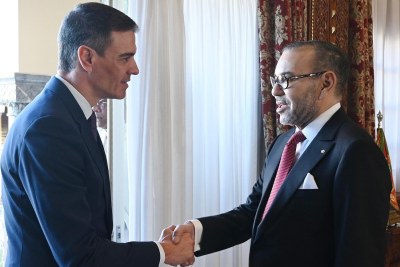 Le roi du Maroc Mohammed VI reçoit le chef du gouvernement espagnol, Pedro Sanchez