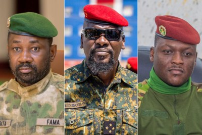 De la gauche vers la droite, les présidents de transition au Mali, en Guinée et au Burkina Faso