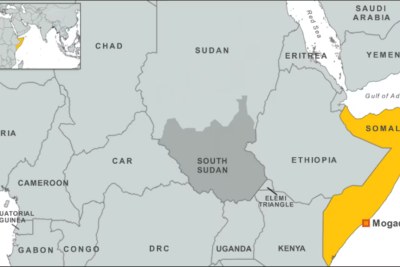 Somalia on map
