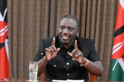 President William Ruto speaks during a joint media interview at State House.